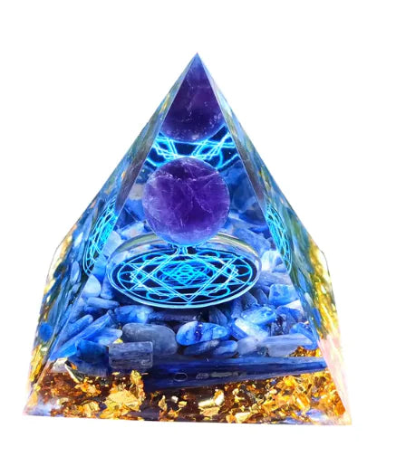 Elegant Crystal Pyramid Decor
