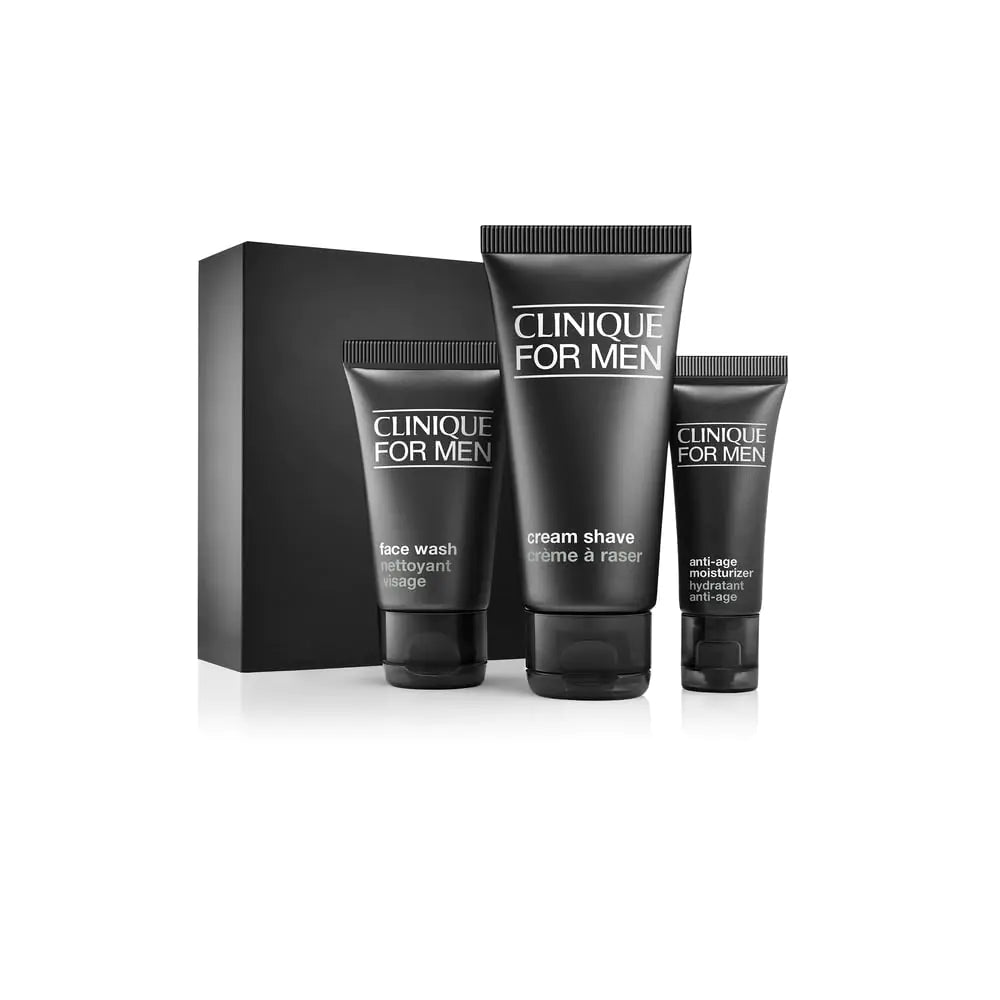 Clinique Men's Daily Anti-Aging Starter Kit | Face Wash, Cream Shave & Moisturizer