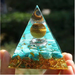 Elegant Crystal Pyramid Decor