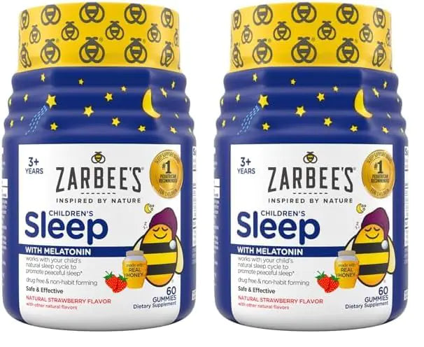 Zarbee's Kids Sleep Support Gummies, Strawberry, 60ct Dual Pack