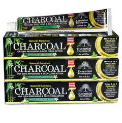 Natural Bamboo Charcoal Dental Whitening Toothpaste 3-Pack - 6.5 oz