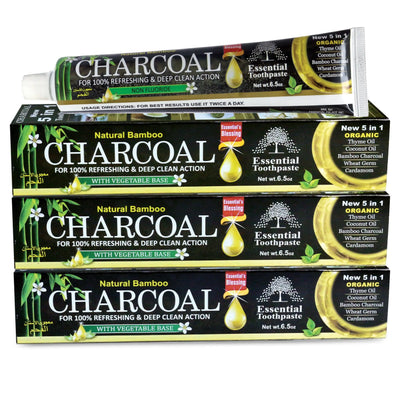 Natural Bamboo Charcoal Dental Whitening Toothpaste 3-Pack - 6.5 oz