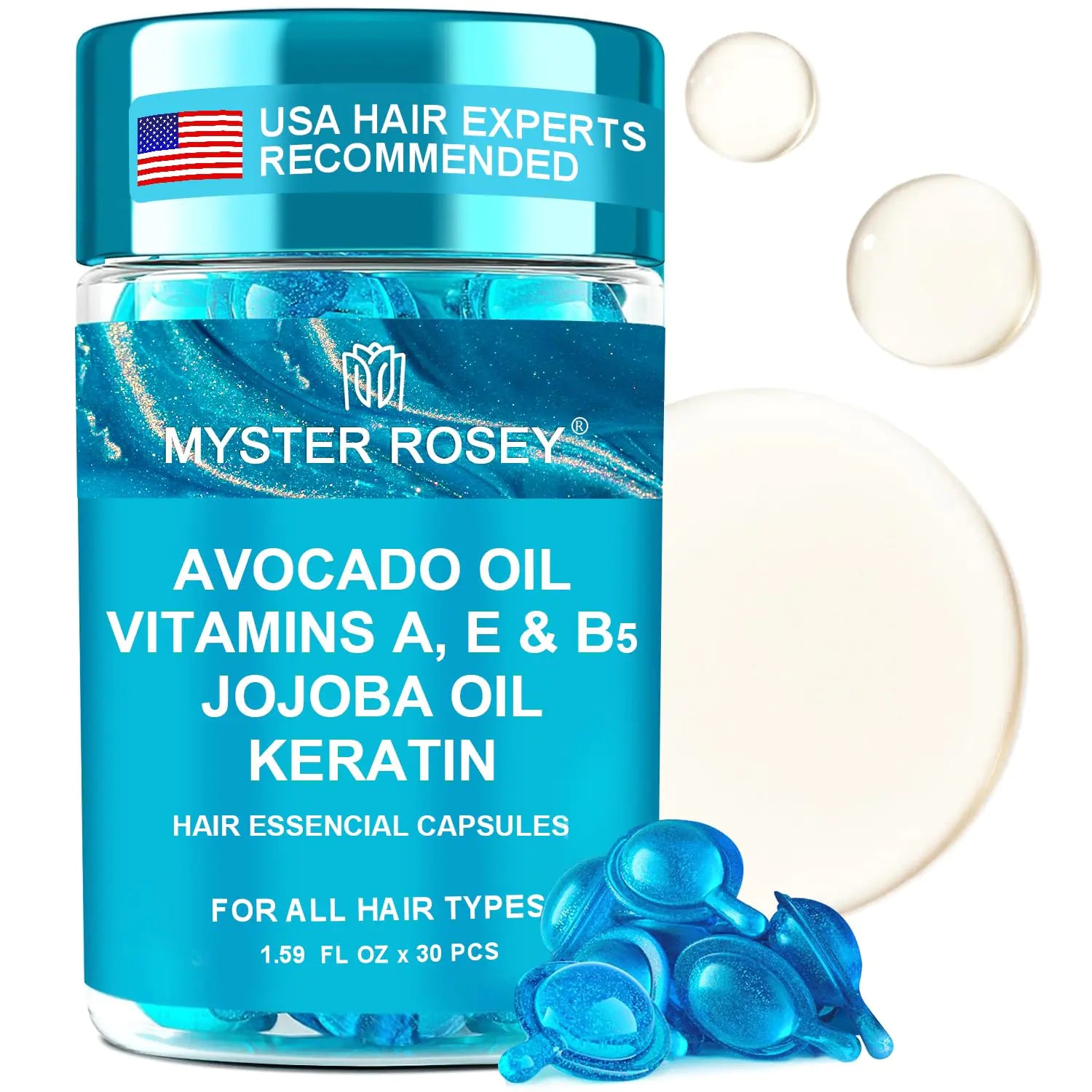 SILKY SECRET Hair Serum Capsules - No Rinse Frizz Control with Argan & Avocado Oils