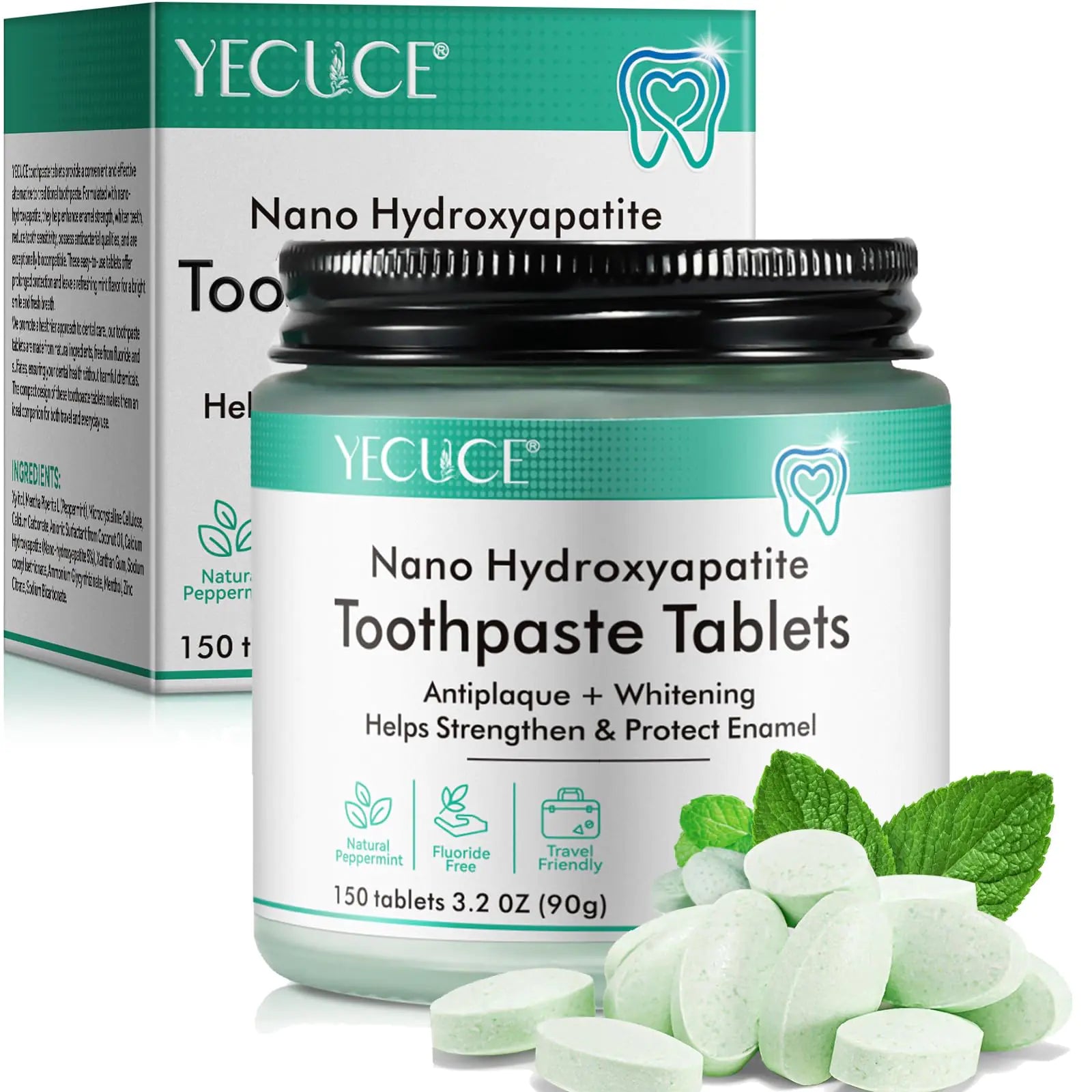 Whitening Chewable Toothpaste Tabs 150PCS Fluoride Free