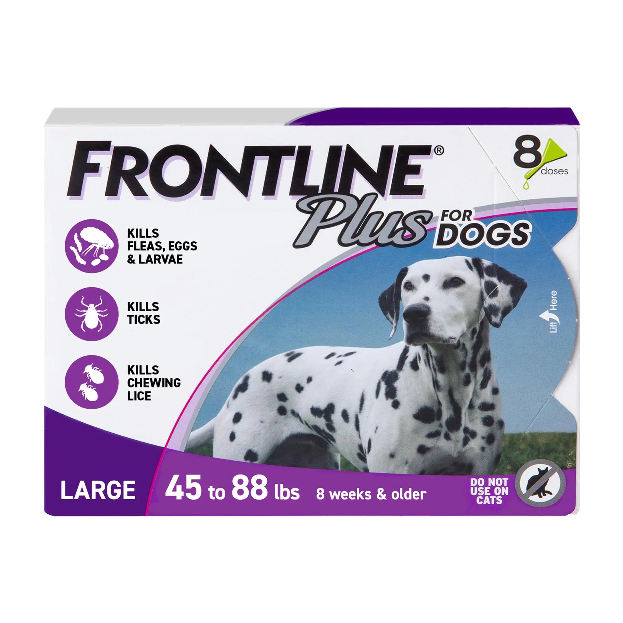 Frontline Plus Large Dog Flea & Tick Control 8 Doses