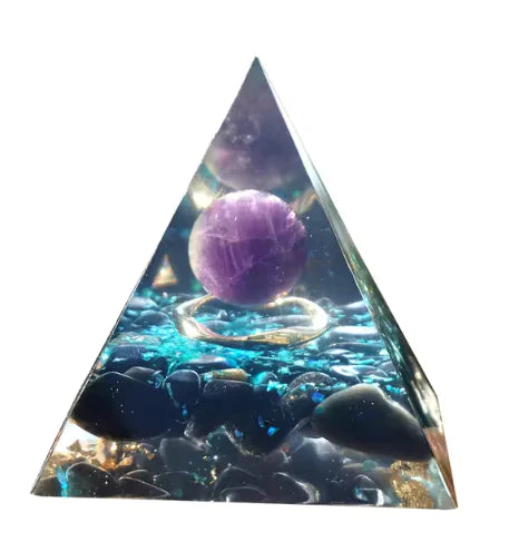 Elegant Crystal Pyramid Decor