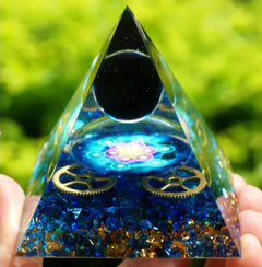Elegant Crystal Pyramid Decor
