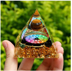 Elegant Crystal Pyramid Decor