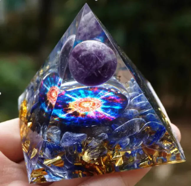 Elegant Crystal Pyramid Decor