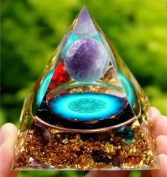Elegant Crystal Pyramid Decor