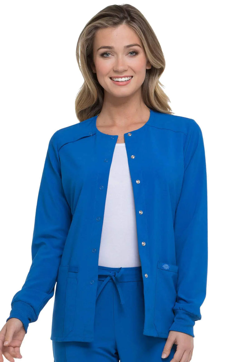 Dickies EDS Essentials Plus Size Snap Front Scrub Jacket Royal 4XL