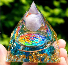 Elegant Crystal Pyramid Decor